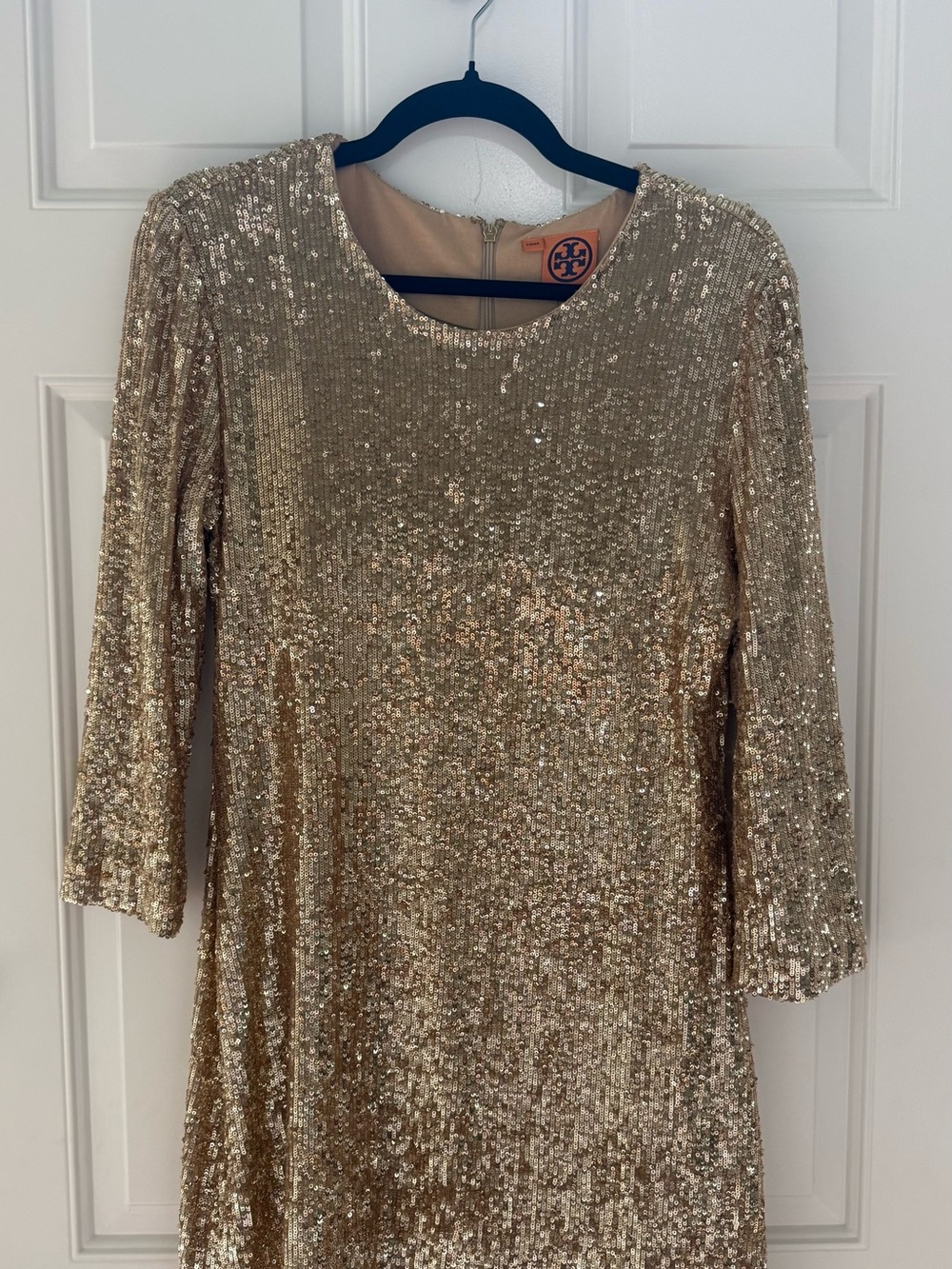 Tory Burch Gold Sequin Shift Dress